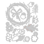 Tim Holtz Sizzix Vault Foliage Wreath Thinlits Dies 666682 line art