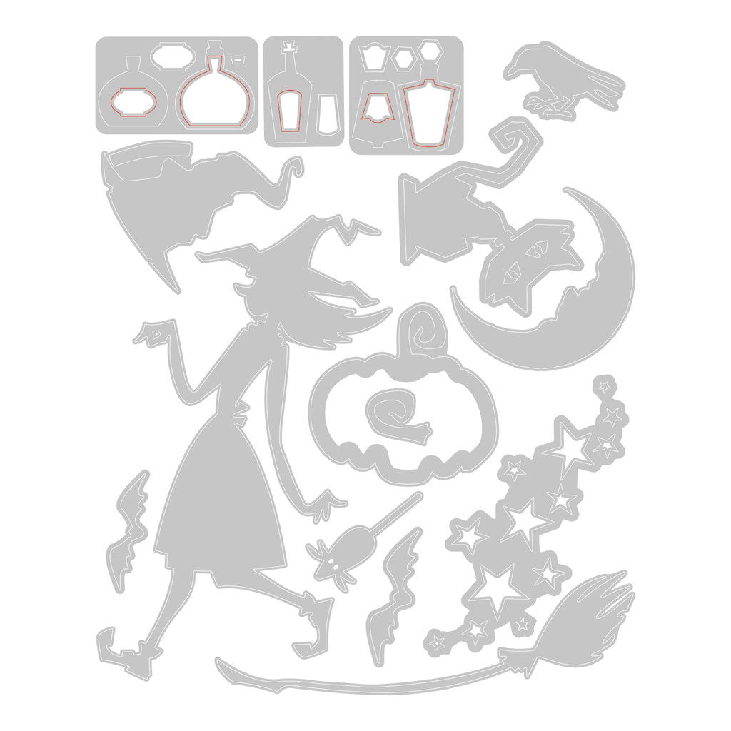 Tim Holtz Sizzix Vault Wicked Thinlits Dies 666683 line art