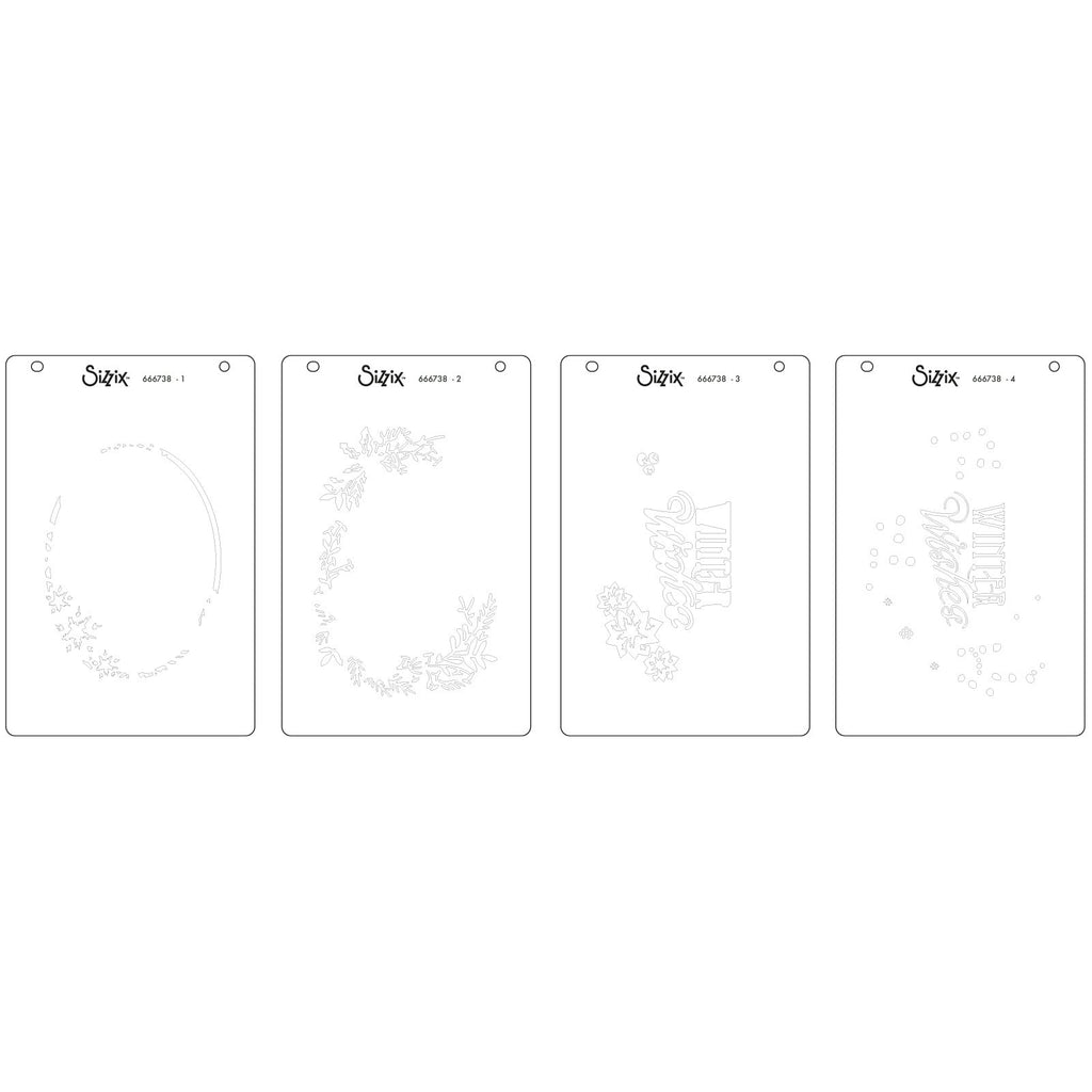 Sizzix Winter Wishes 3 A6 Layered Stencils 666738  all