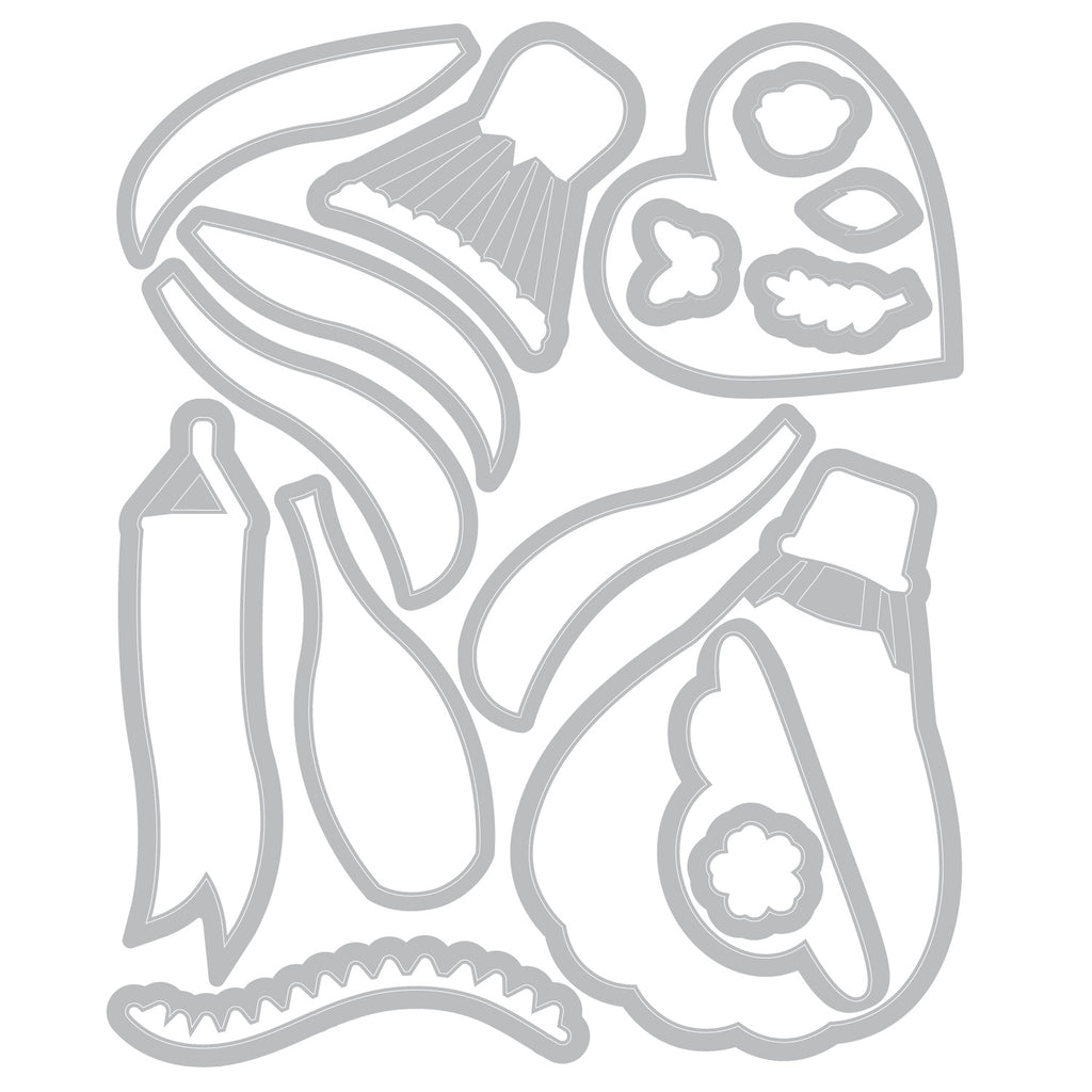 Sizzix Up and Away 2 Framelits Dies 666830 line art