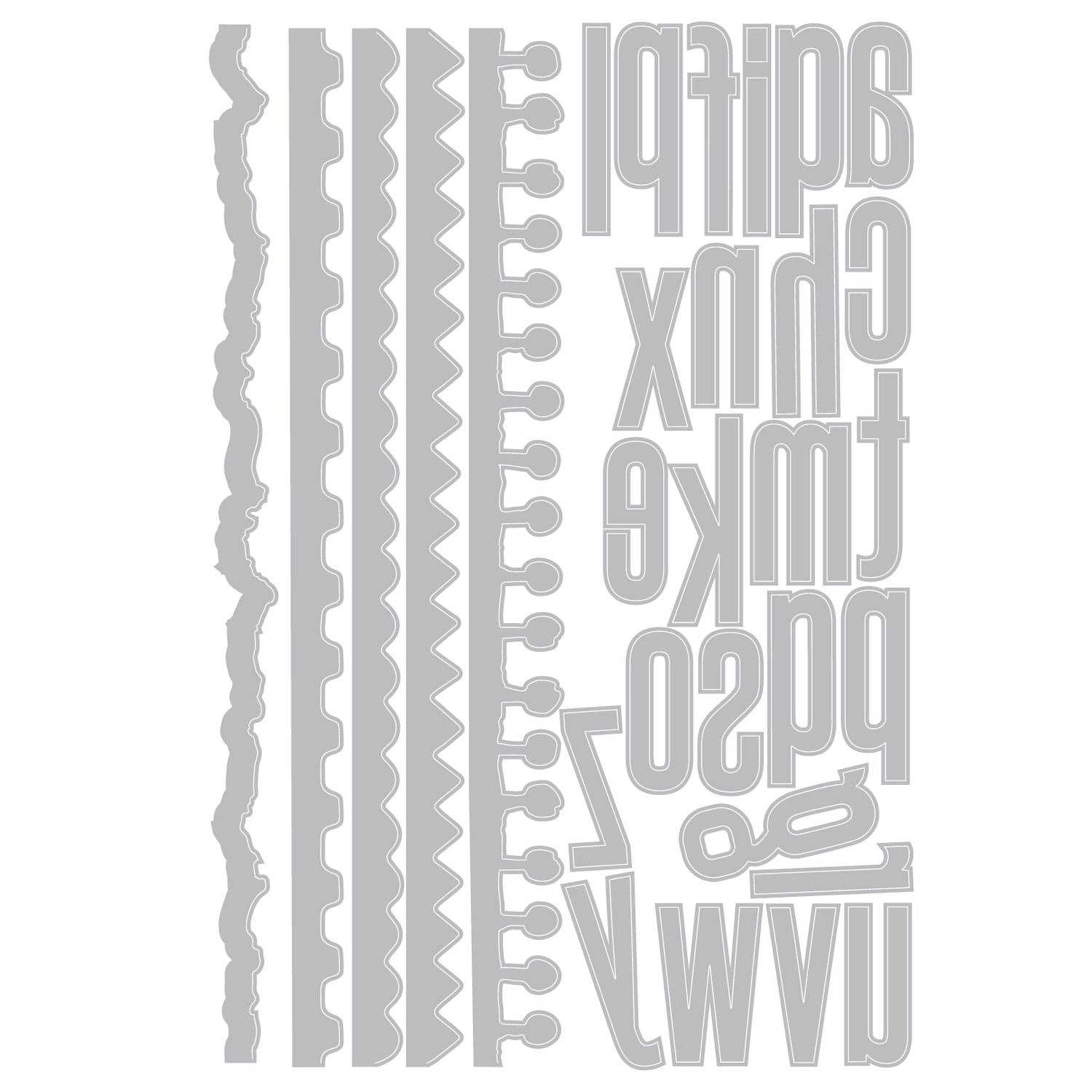 Tim Holtz Sizzix Vault Edges Thinlits Dies 666873 line art