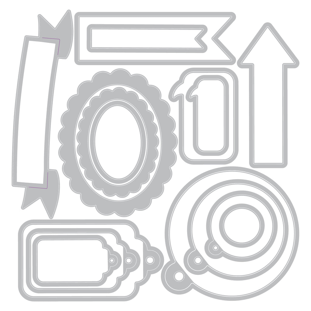 Sizzix Banners, Tags and Labels Framelits Die Set 667147