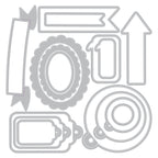 Sizzix Banners, Tags and Labels Framelits Die Set 667147