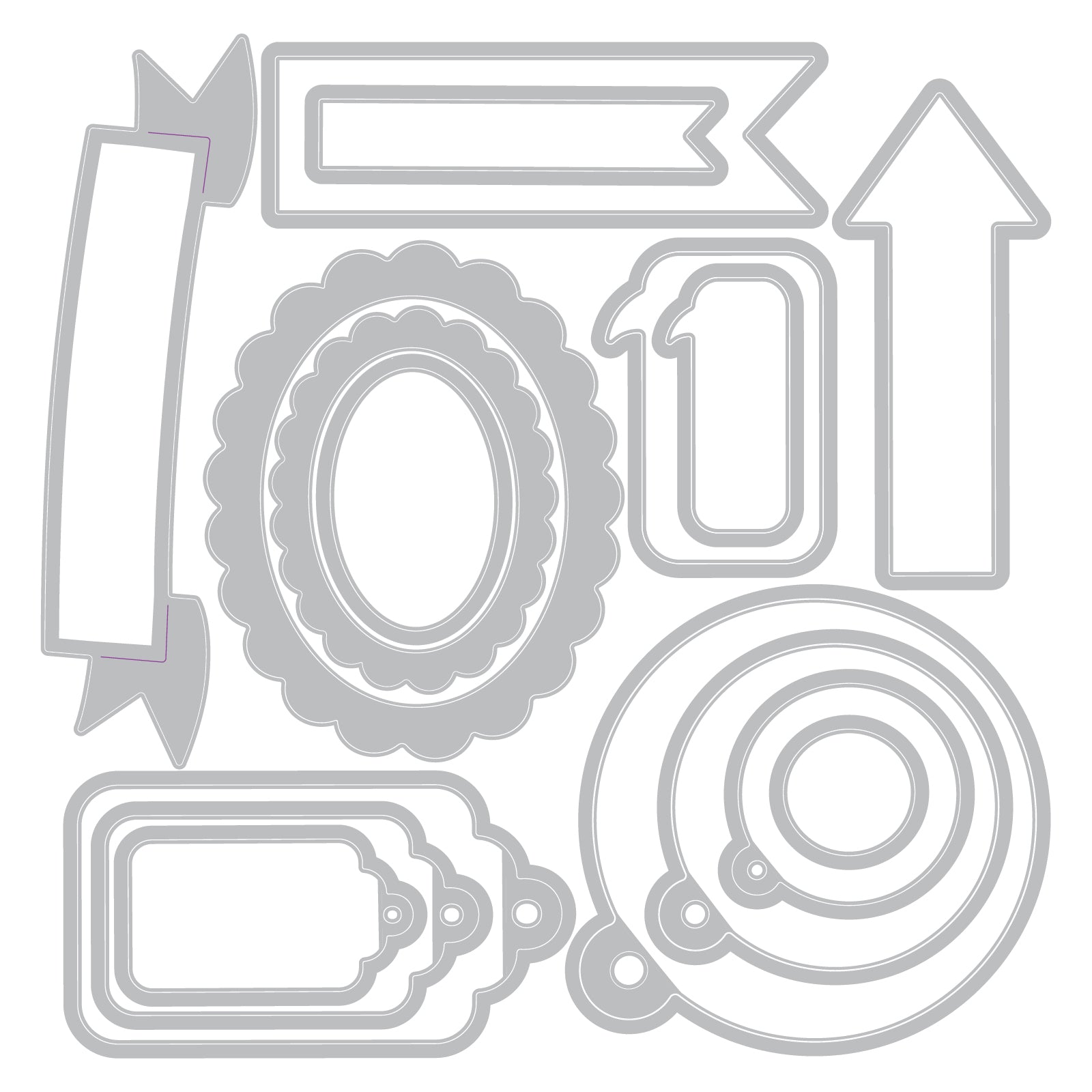 Sizzix Banners, Tags and Labels Framelits Die Set 667147
