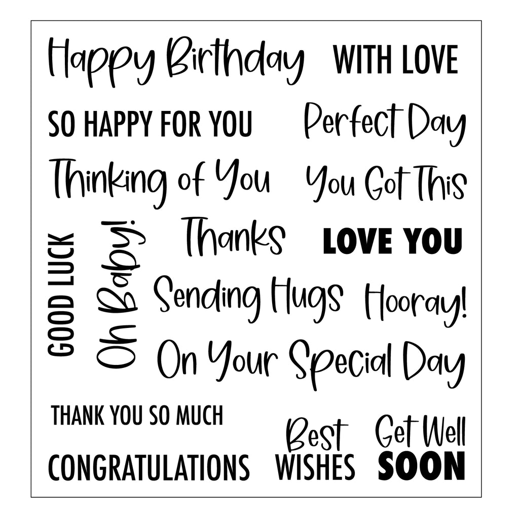 Sizzix Essential Sentiments Clear Stamps Set 667149
