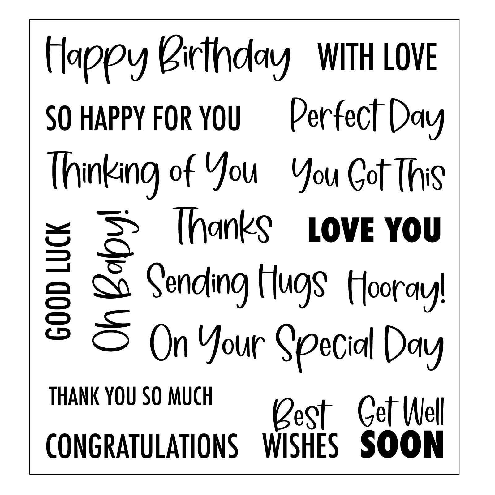 Sizzix Essential Sentiments Clear Stamps Set 667149