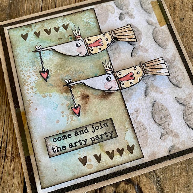 Paper Artsy Kate Crane Mini 008 Cling Stamp kcm008 artsy party