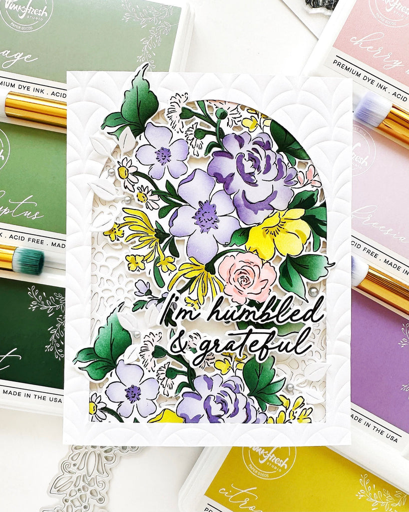 PinkFresh Studio Limoncello Dye Ink Pad pfdi054 Humbled and Grateful Card | color-code:ALT03
