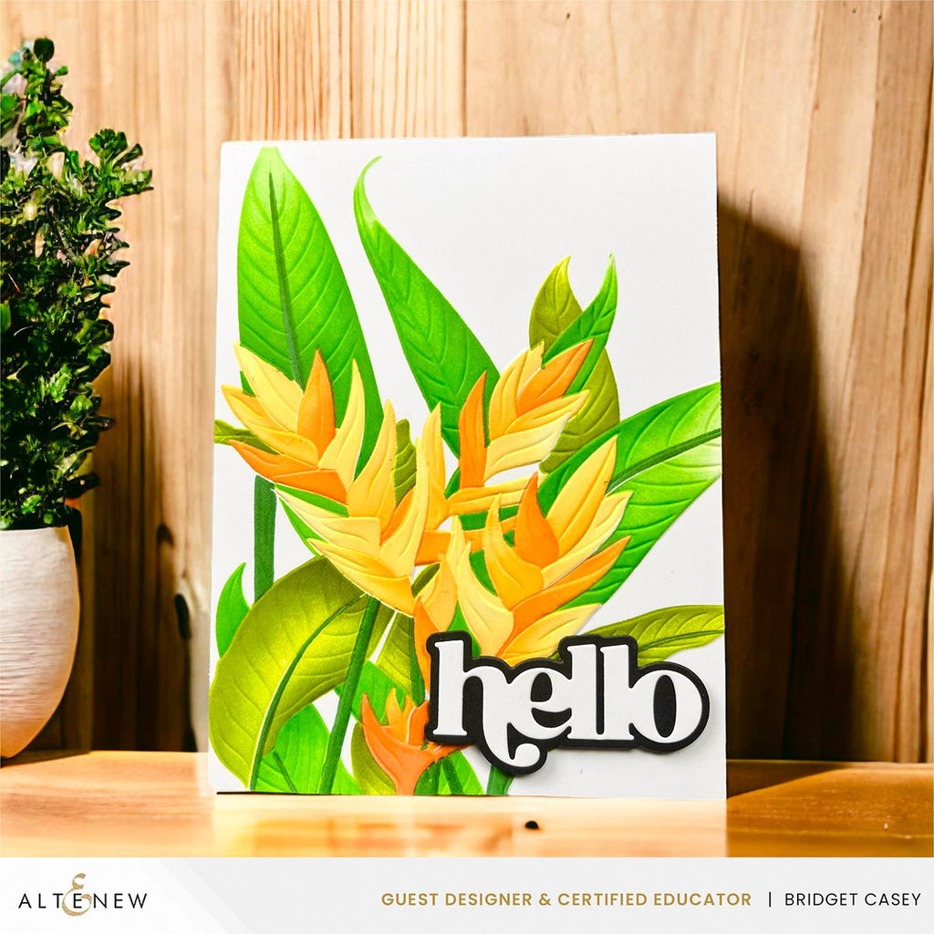 Altenew Charming Heliconia Simple Coloring Stencils alt8479 beautiful flowers