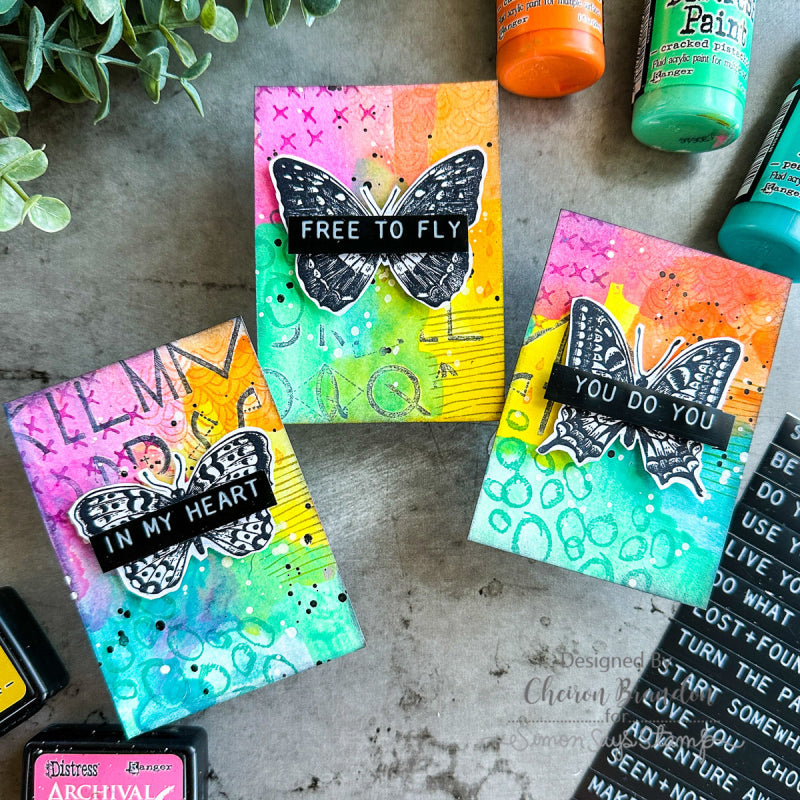 Tim Holtz Cling Rubber Stamps MINI MEDIA MARKS CMS364 Butterfly | color-code:ALT01