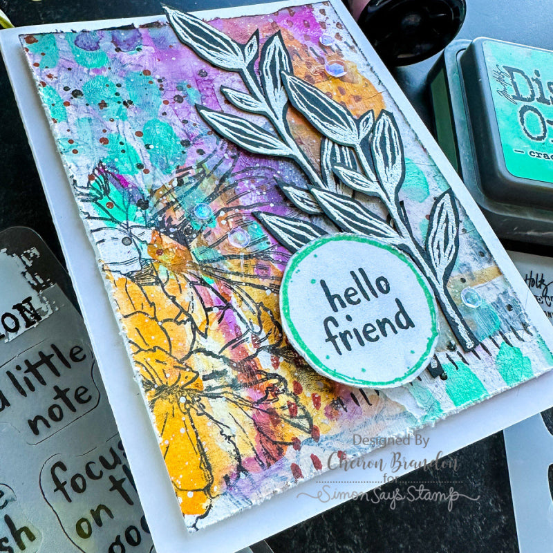 Tim Holtz Cling Rubber Stamps Floral Trims CMS461 Hello | color-code:ALT01