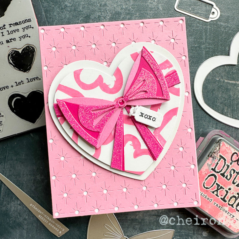 Tim Holtz Sizzix TRUE LOVE Colorize Thinlits Dies 666290 pink bow | color-code:ALT01