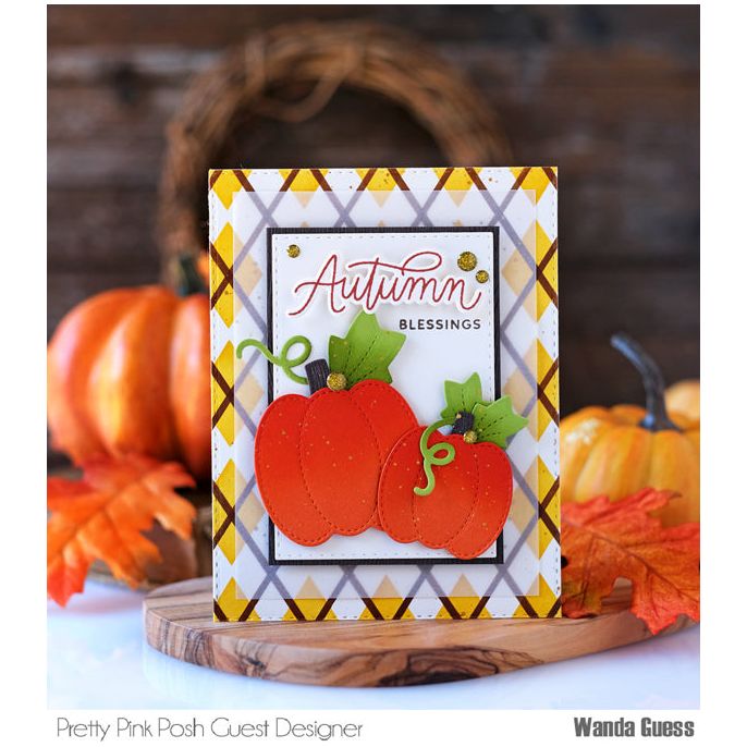 Pretty Pink Posh Stitched Pumpkins Dies autumn blessings