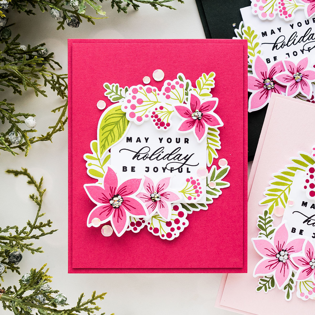 CZ Designs Stamps And Dies Winter Wishes set700ww All The Joy Christmas Card | color-code:ALT06