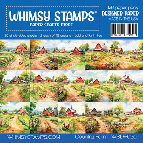 Whimsy Stamps Country Farm 6x6 Paper Pack wsdp02a
