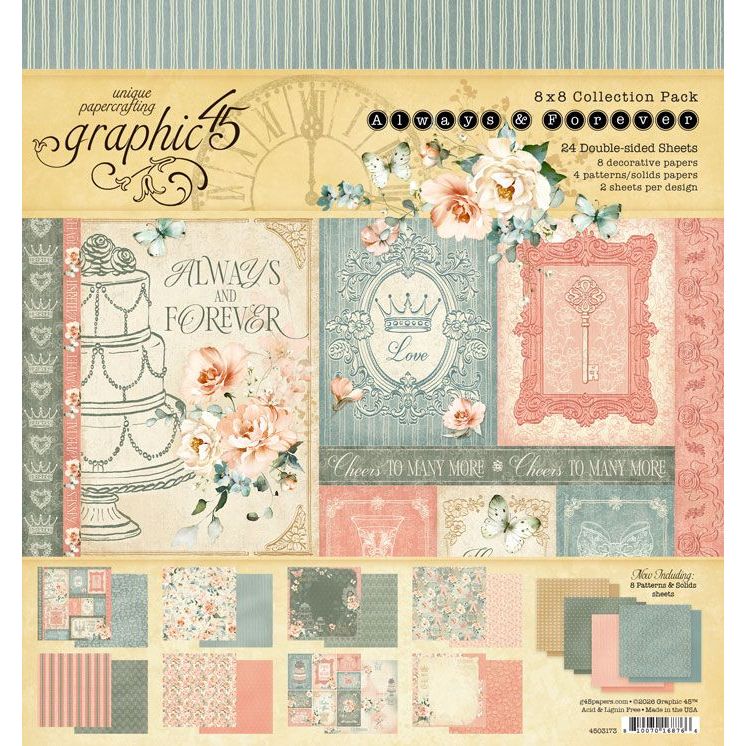 Graphic 45 Always & Forever 8 x 8 Paper Pad 4503173