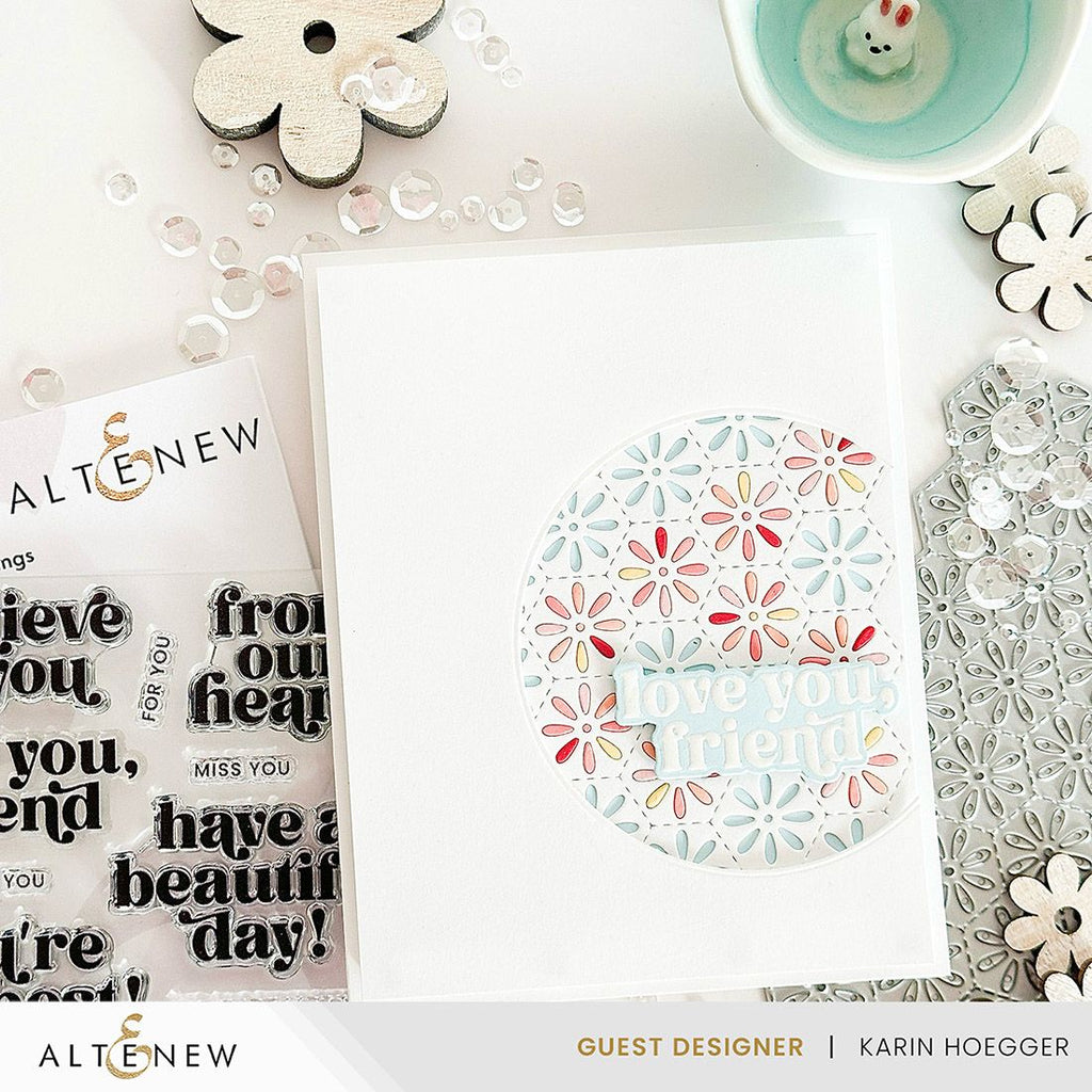Altenew Classic Greetings Dies alt8471 love you friend
