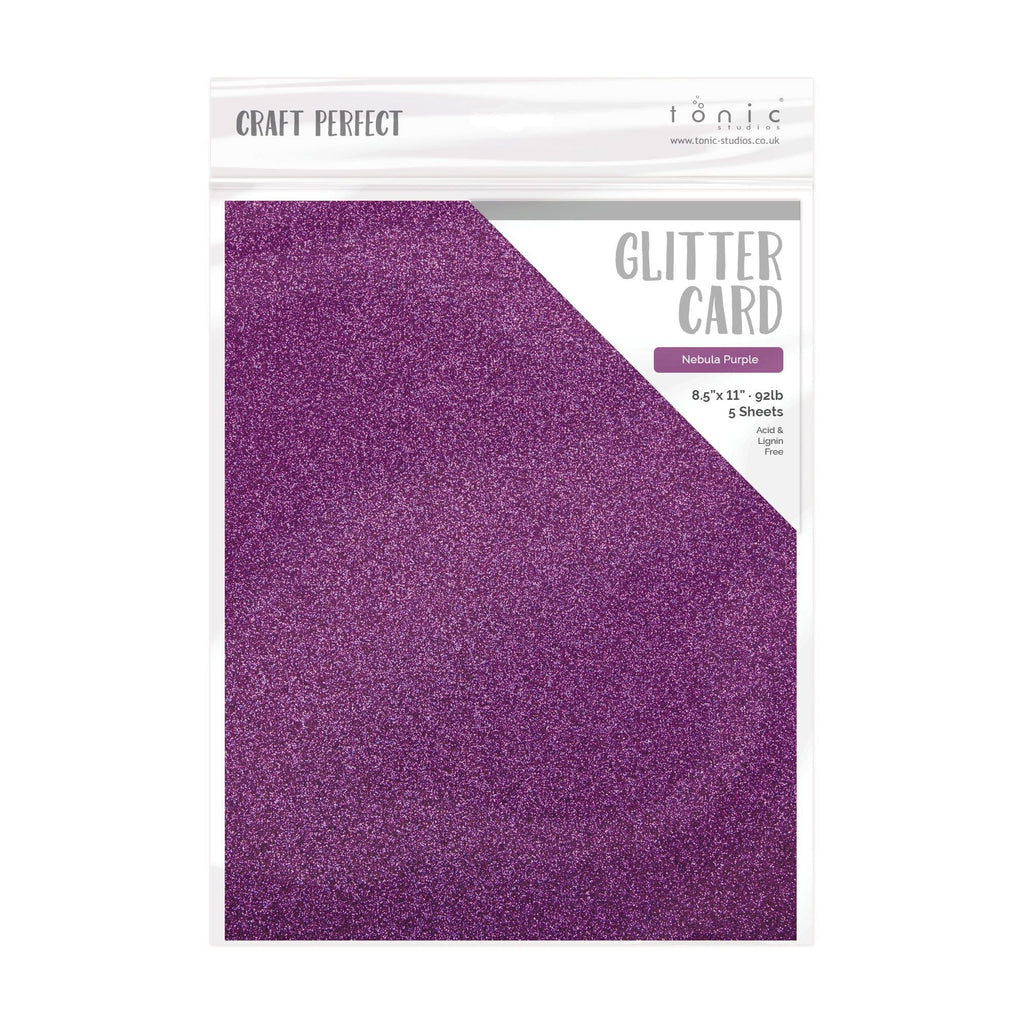 Tonic Nebula Purple 8.5 x 11 Glitter Cardstock 9966e