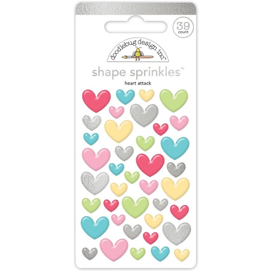 Doodlebug Heart Attack Shape Sprinkles 8008