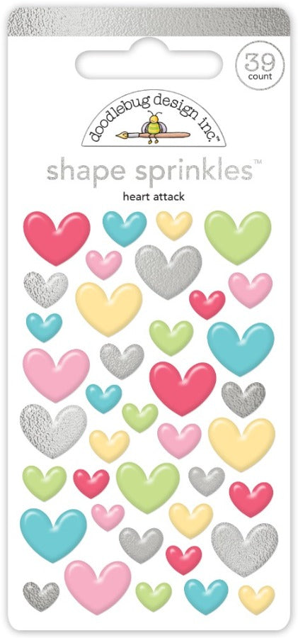 Doodlebug Heart Attack Shape Sprinkles 8008