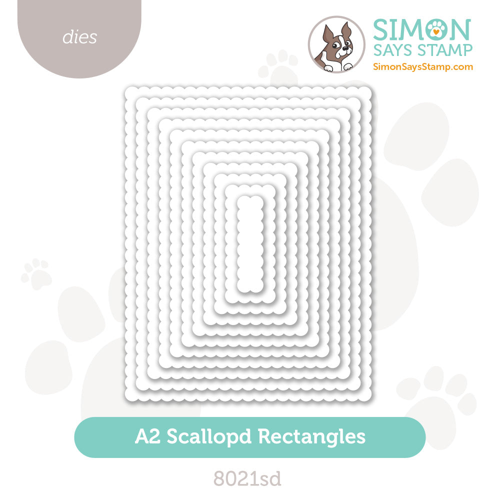 Simon Says Stamp A2 Scalloped Rectangles Wafer Dies 8021sd STAMPtember