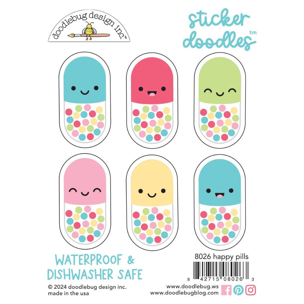 Doodlebug Happy Pills Sticker Doodles 8026