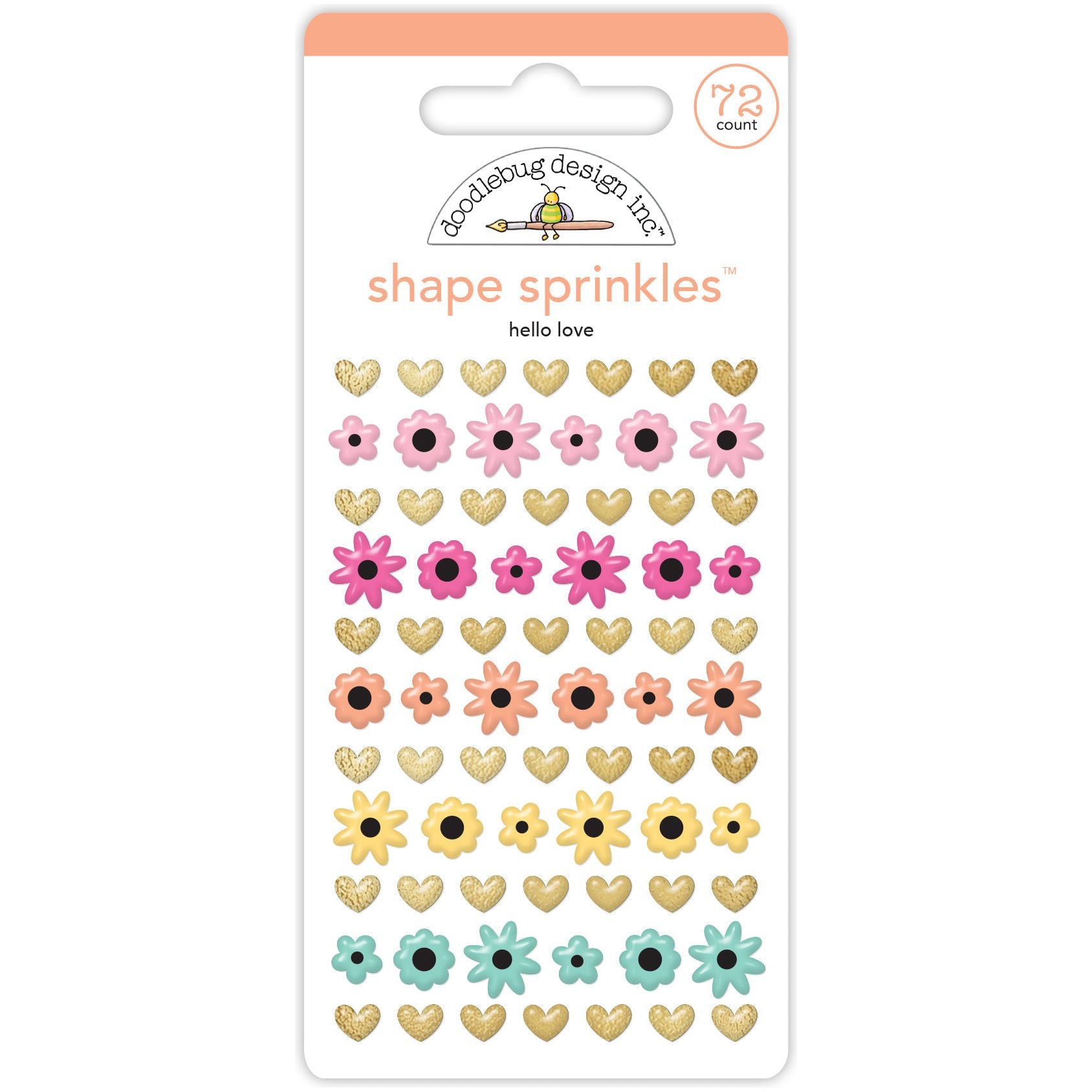 Doodlebug Hello Love Shape Sprinkles 8160