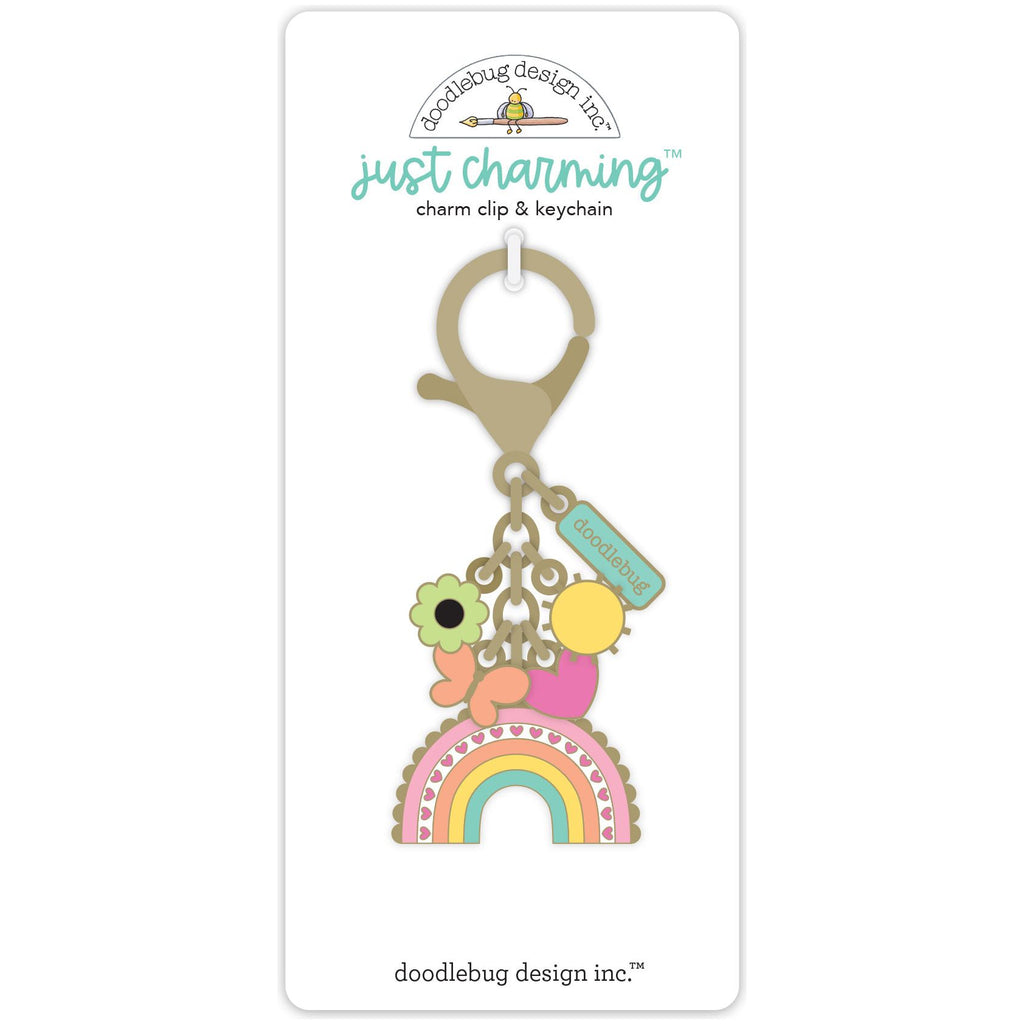 Doodlebug Hello Again Just Charming Clip and Keychain 8178 front