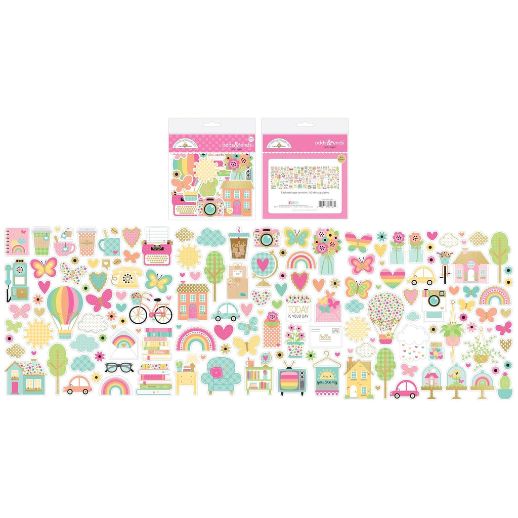 Doodlebug Hello Again Odds and Ends Ephemera Die Cut Shapes 8187 Detail