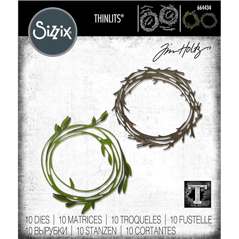 Tim Holtz Sizzix FUNKY WREATH Thinlits Die 664434