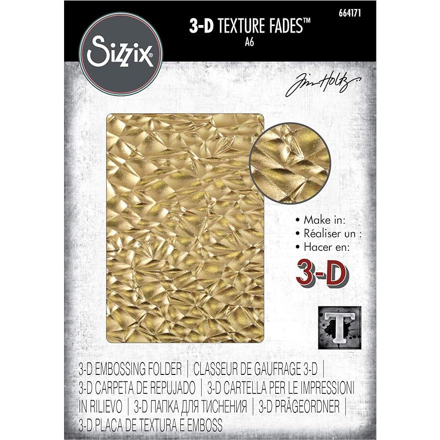 Tim Holtz Sizzix CRACKLE 3D Embossing Folder 664171