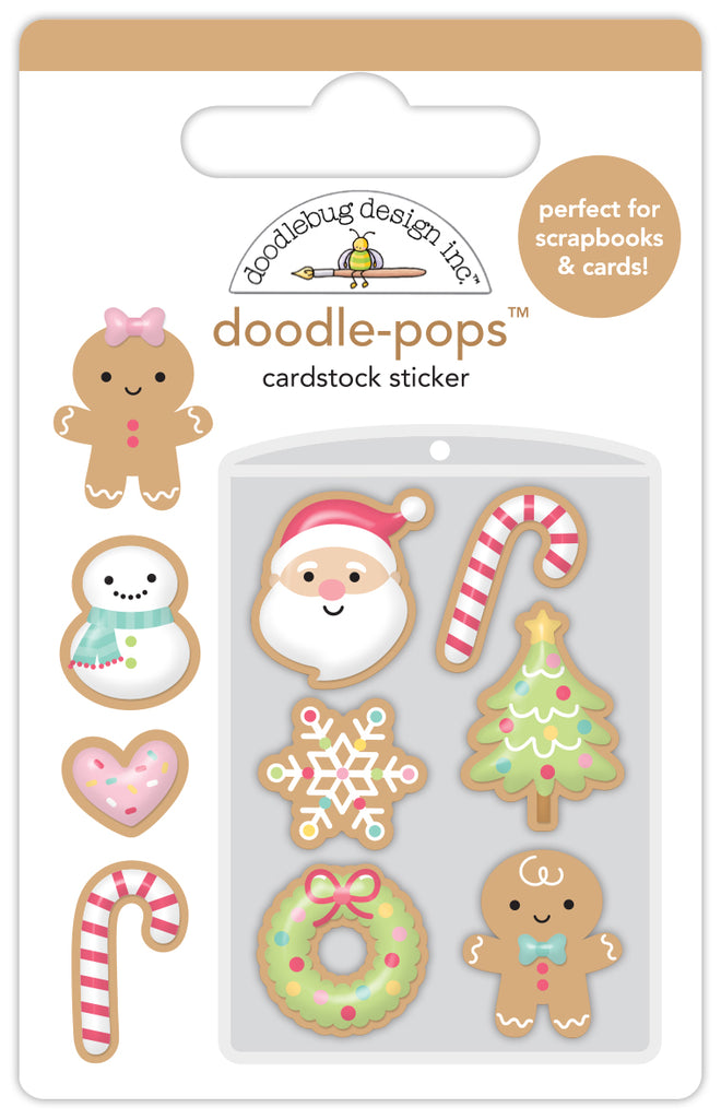 Doodlebug Christmas Cookies Doodle-Pops 3D Stickers 8297