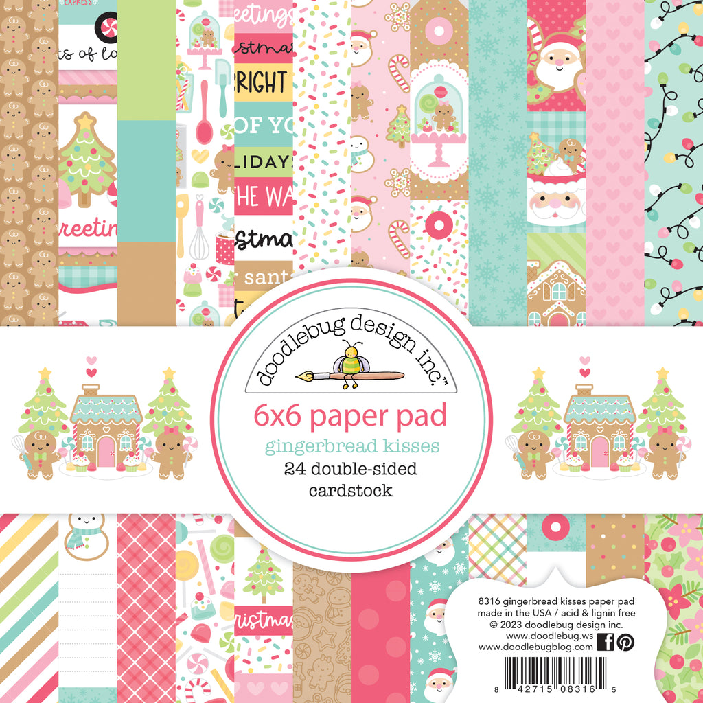 Doodlebug Gingerbread Kissses 6x6 Inch Paper Pad 8316
