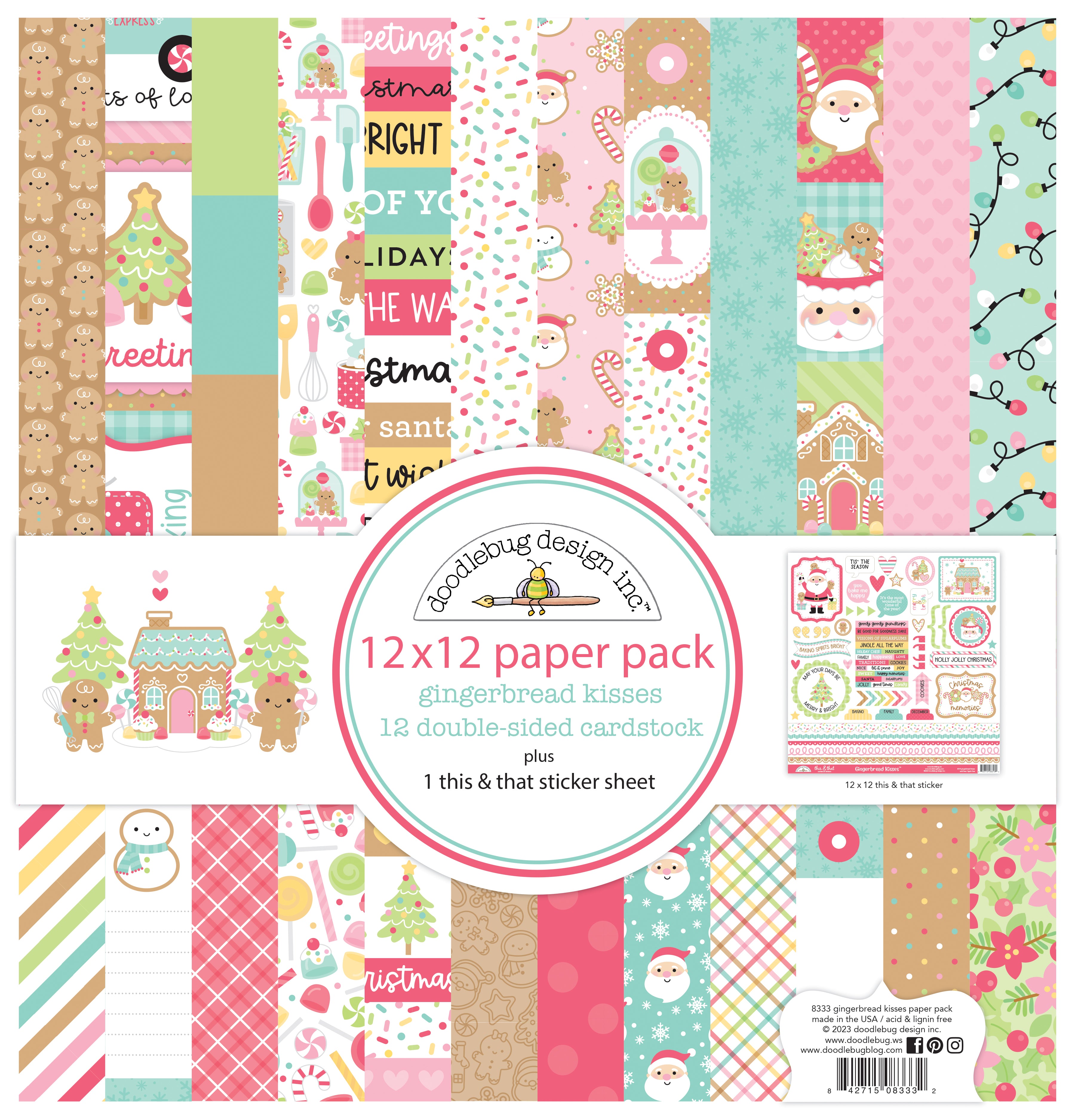 Doodlebug Design - Gingerbread Kisses Textured Cardstock - 12x12 Paper – TM  on the Go!