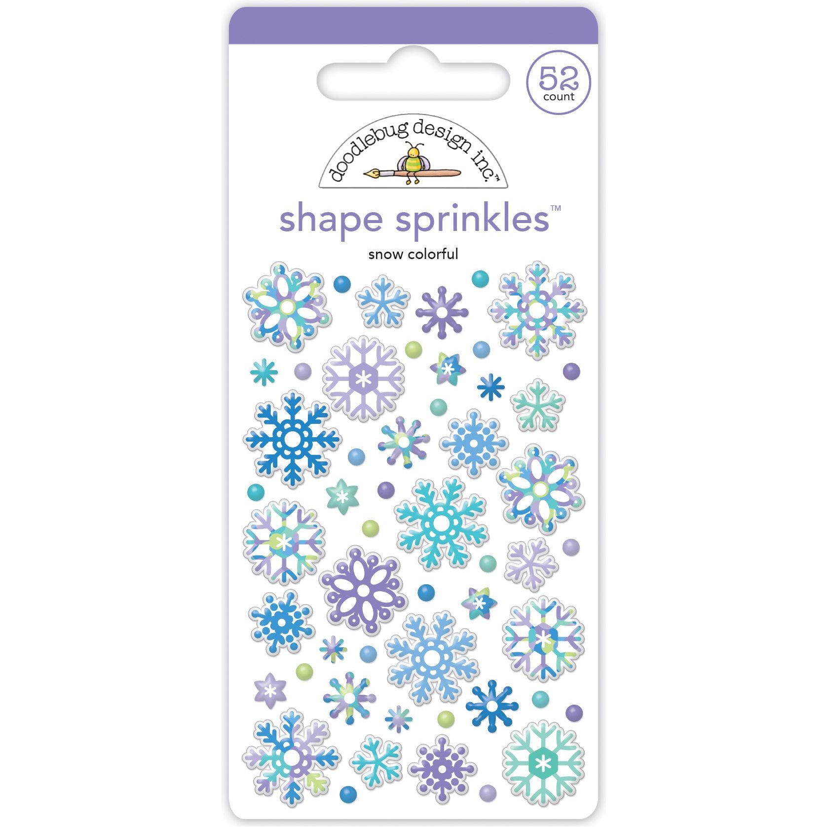 Doodlebug Snow Colorful Shape Sprinkles Stickers 8347