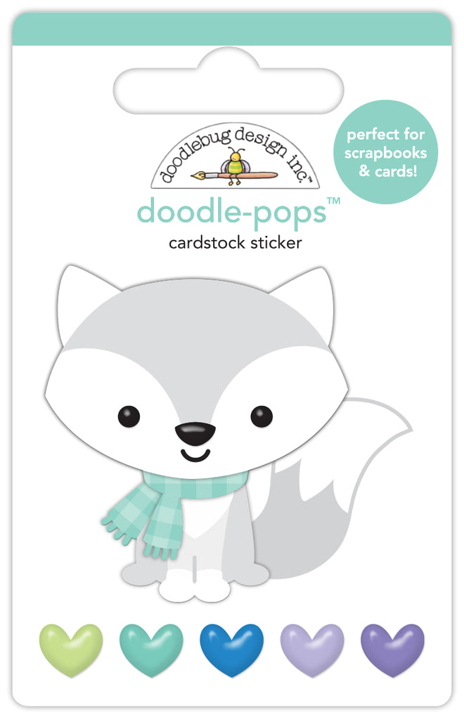 Doodlebug Frosty Fox Doodle-Pops 3D Stickers 8353