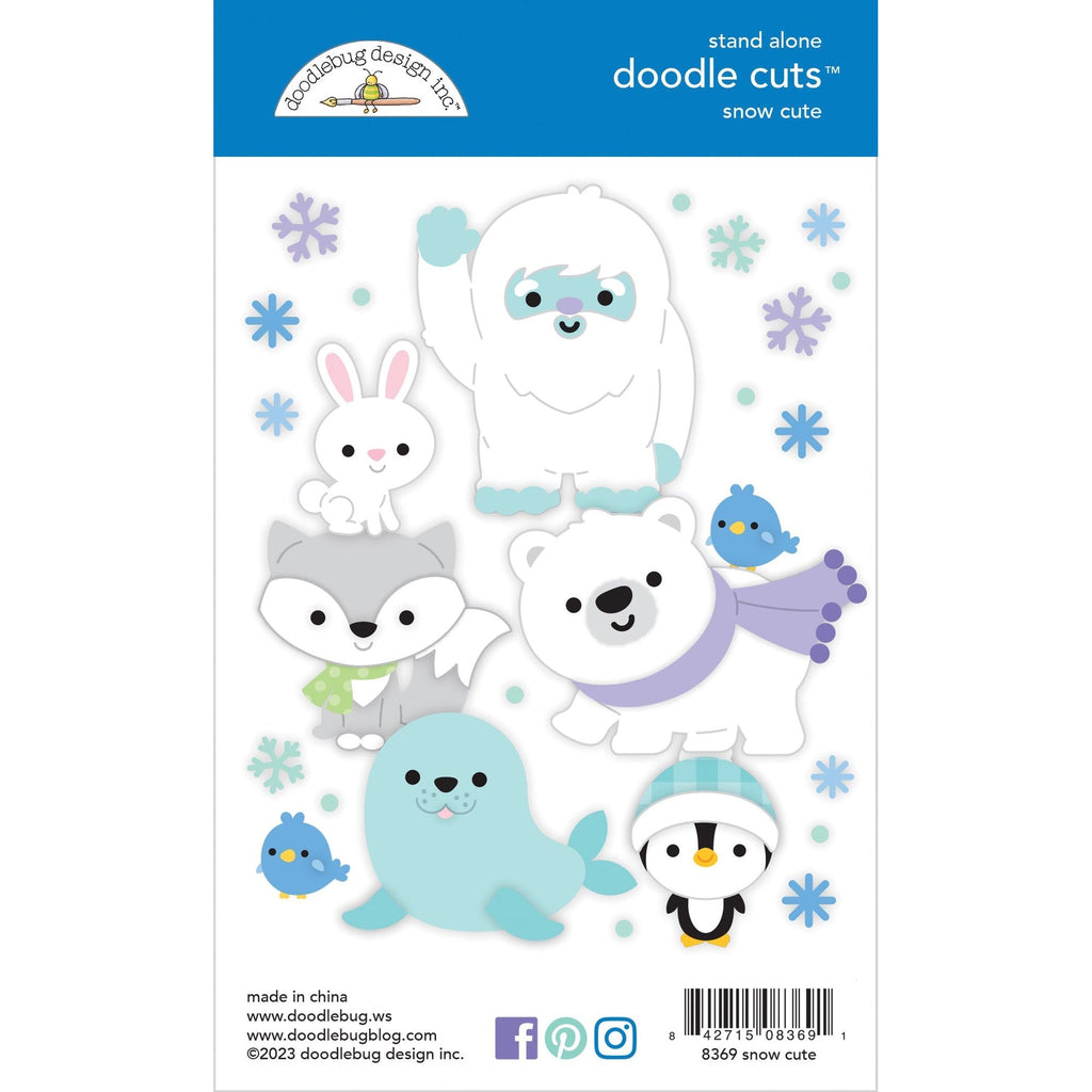 Doodlebug Snow Cute Doodle Cuts Dies 8369 in color