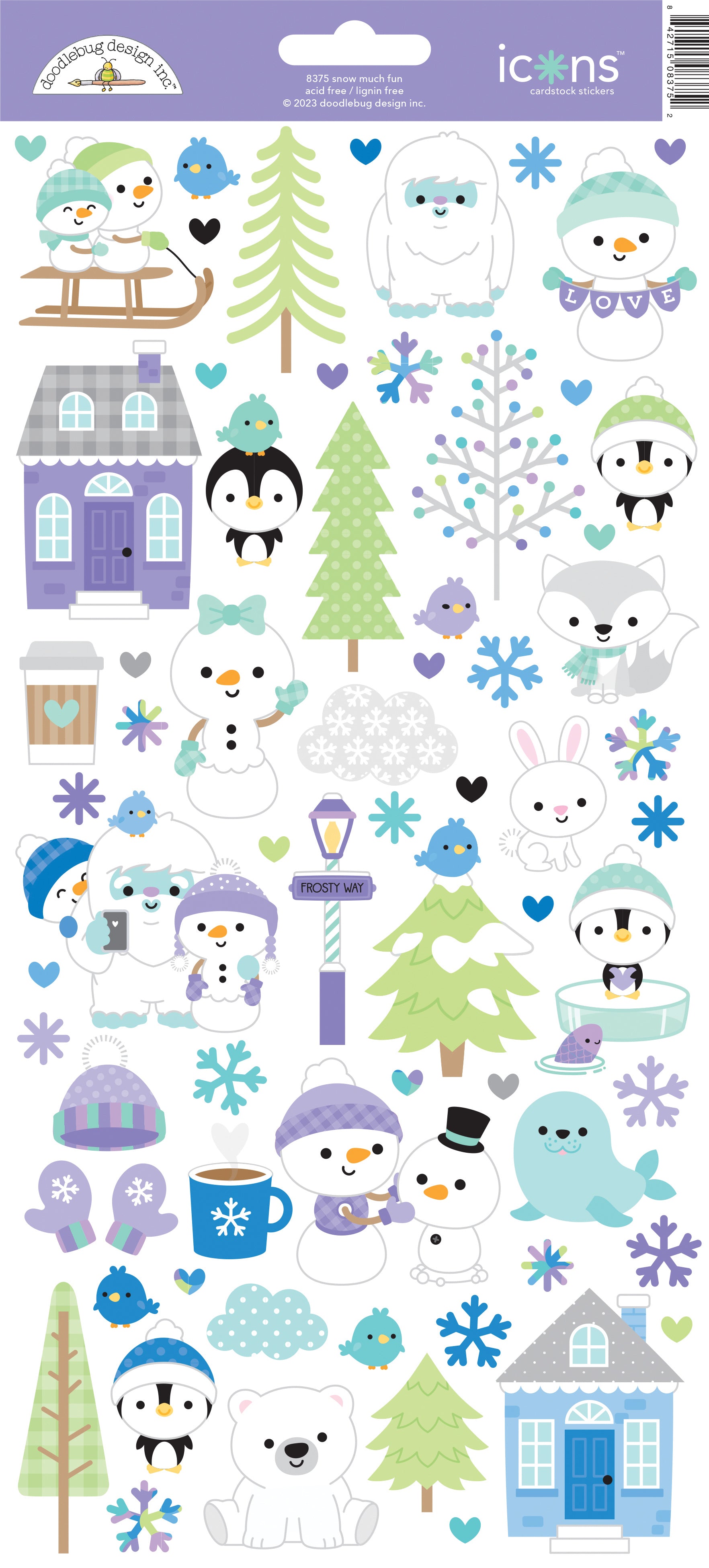 Doodlebug Design - Let It Snow Stickers - Shape Sprinkles Let It Snow