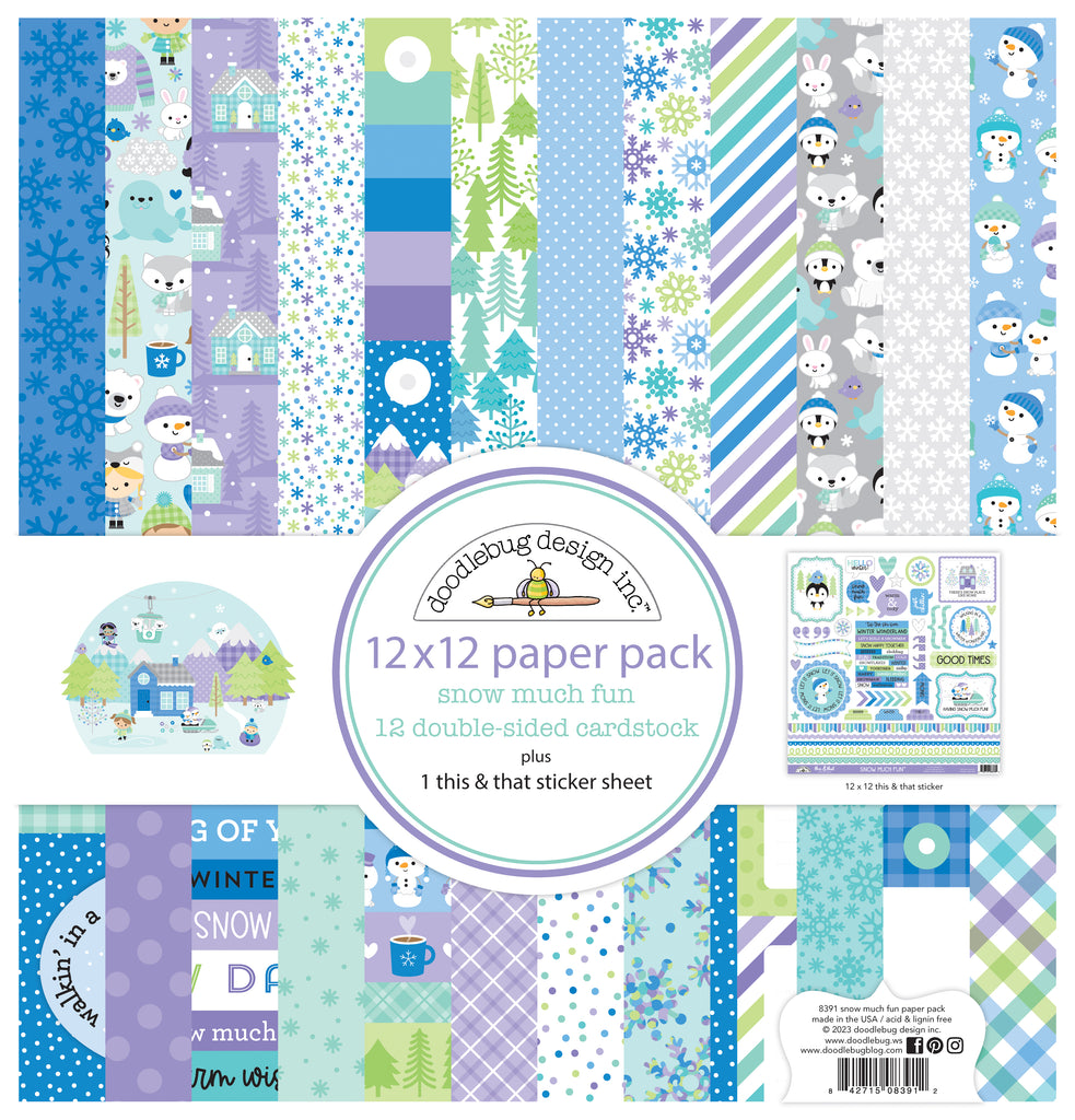 Doodlebug Snow Much Fun 12x12 Inch Paper Pack 8391