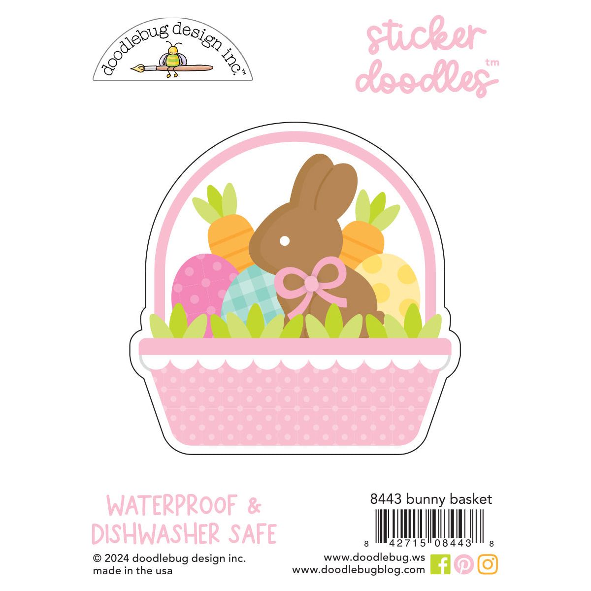 Doodlebug Bunny Basket Sticker Doodle 8443