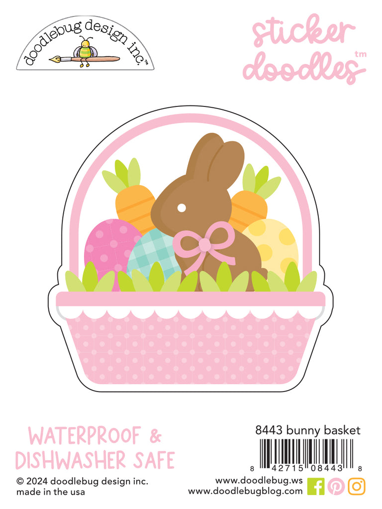 Doodlebug Bunny Basket Sticker Doodle 8443