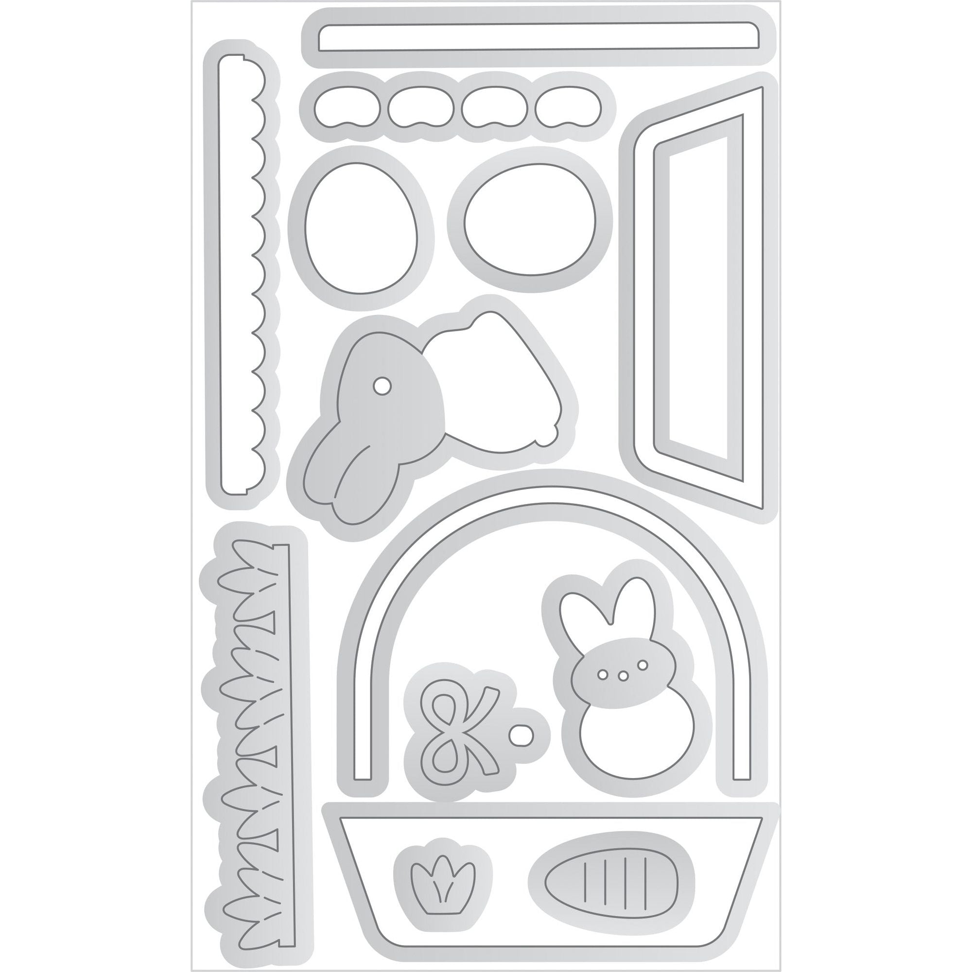 Doodlebug Bunny Basket Doodle Cuts Dies 8449 actual