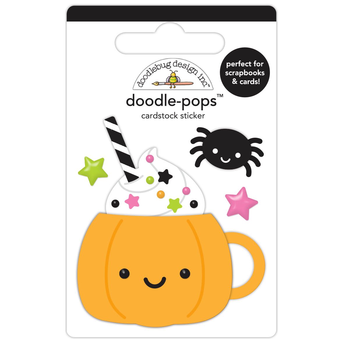Doodlebug Pumpkin Latte Doodle-Pops 3D Stickers 8570