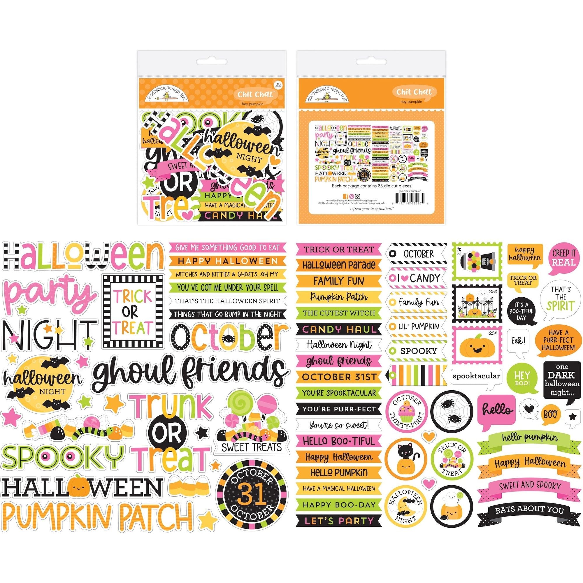 Doodlebug Hey Pumpkin Chit Chat Ephemera Die Cut Shapes 8587