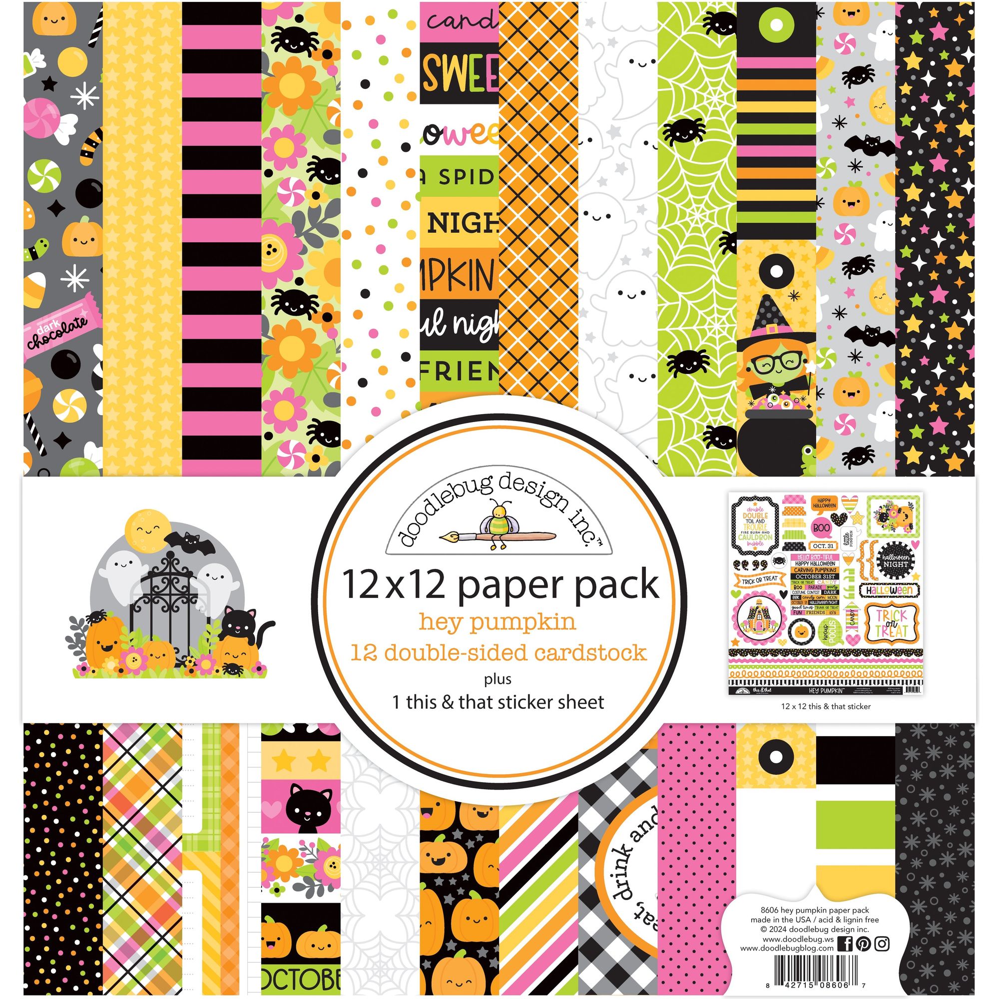Doodlebug Hey Pumpkin 12x12 Inch Paper Pack 8606