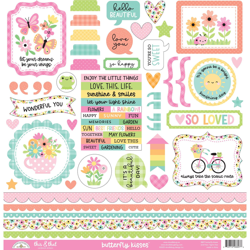 Doodlebug Butterfly Kisses 12x12 Inch Paper Pack 8821
