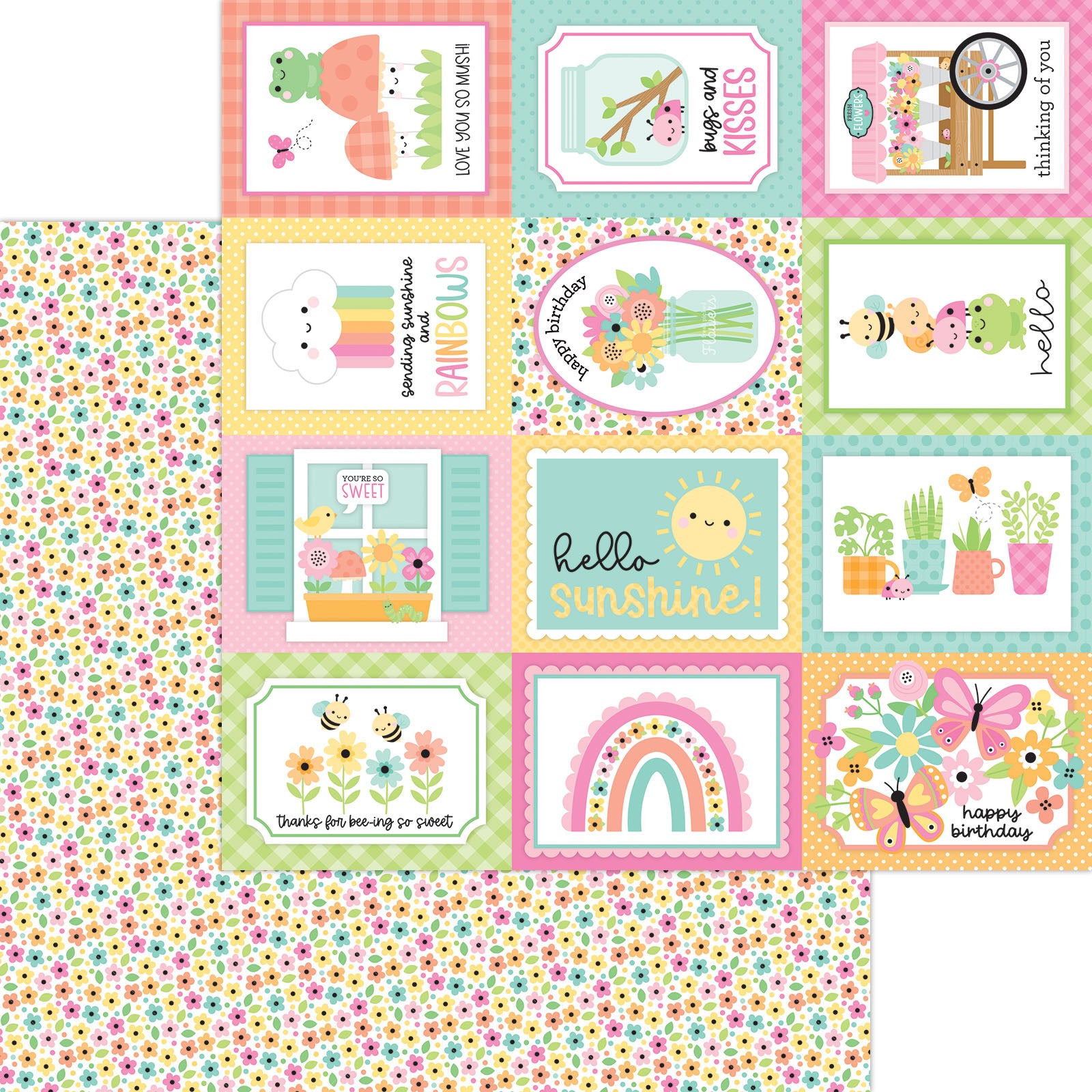 Doodlebug Butterfly Kisses 12x12 Inch Paper Pack 8821