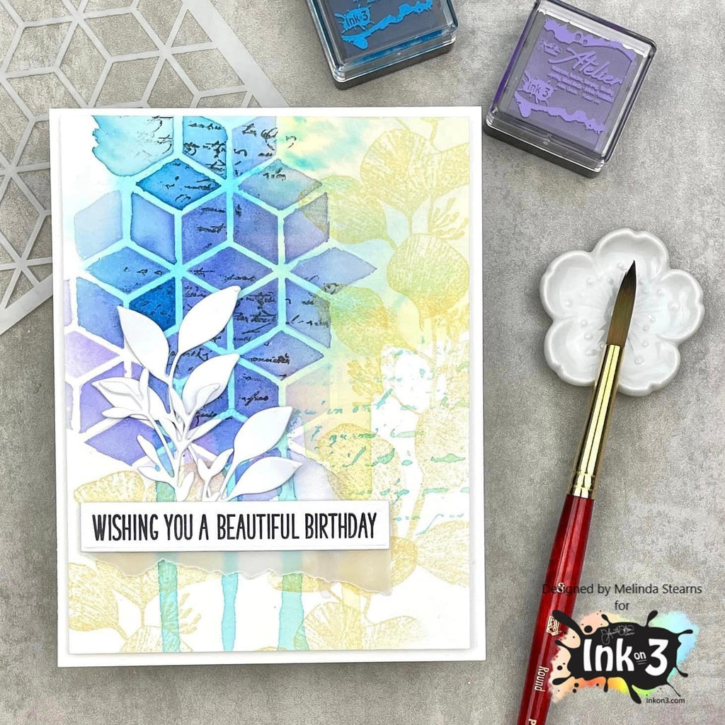 Inkon3 Geometry Garden 6x6 Stencil 89943 birthday