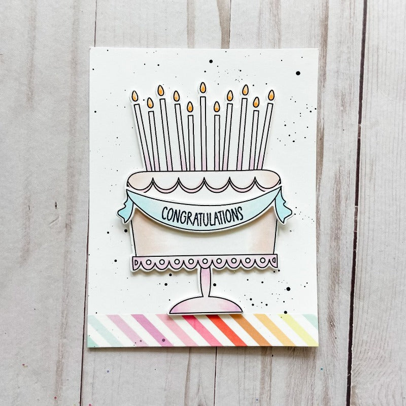 Avery Elle Clear Stamps Everyday Cake st-23-39 congratulations