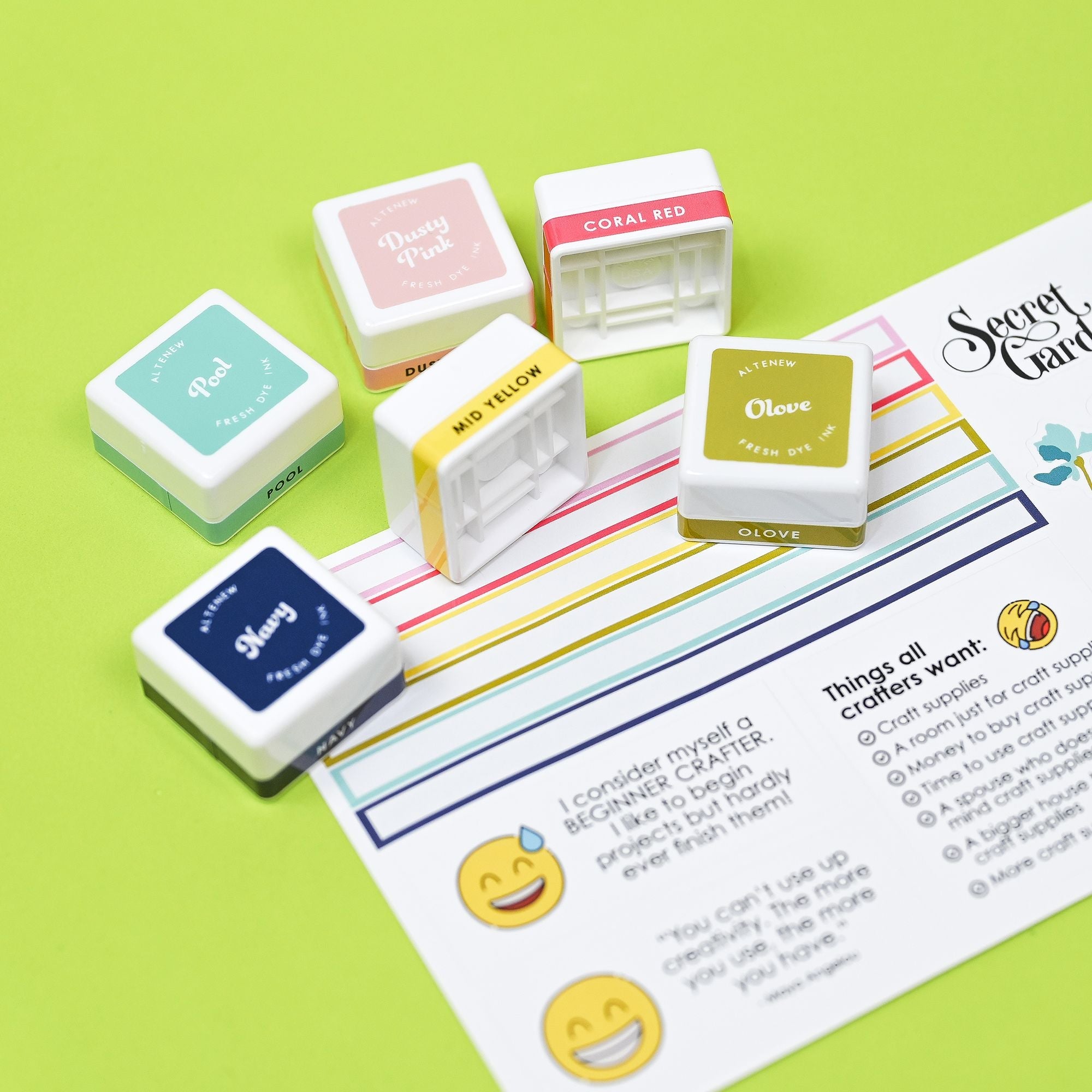 Altenew Mini Ink Cubes Label Set Deco Garden alt7985 stickers